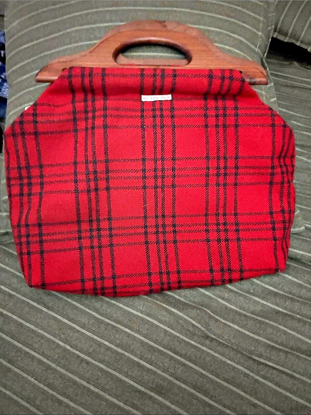 In the bag Red Black Plaid Tote